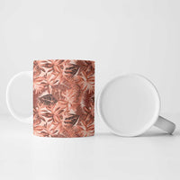Hawaii Red Brown Tropical Leaves Ceramic Mug LT01 - Polynesian Pride
