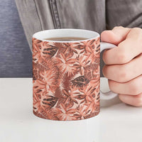 Hawaii Red Brown Tropical Leaves Ceramic Mug LT01 - Polynesian Pride