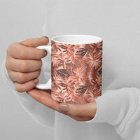 Hawaii Red Brown Tropical Leaves Ceramic Mug LT01 - Polynesian Pride