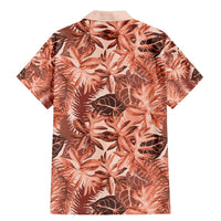 Hawaii Red Brown Tropical Leaves Family Matching Mermaid Dress and Hawaiian Shirt - Polynesian Pride