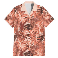 Hawaii Red Brown Tropical Leaves Family Matching Tank Maxi Dress and Hawaiian Shirt - Polynesian Pride