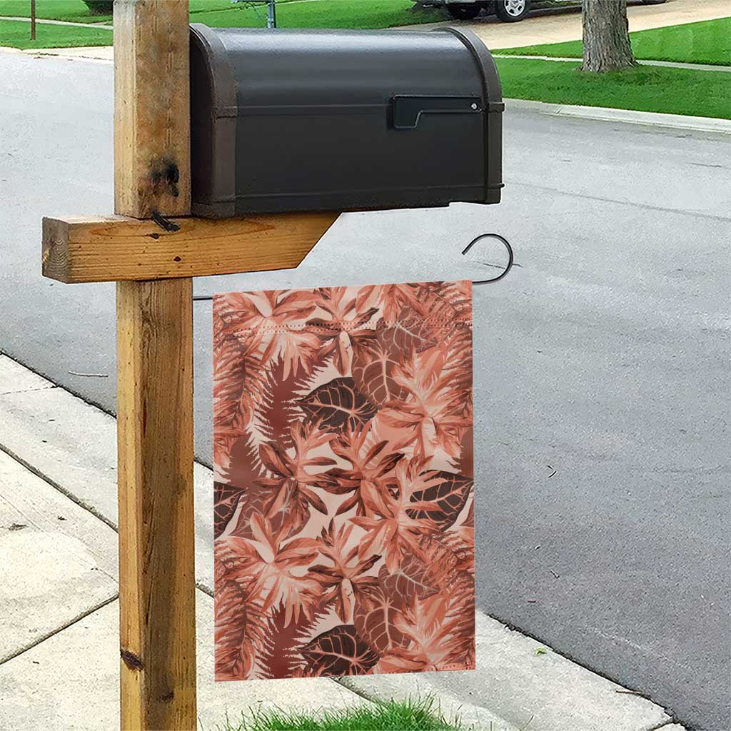 Hawaii Red Brown Tropical Leaves Garden Flag - Polynesian Pride