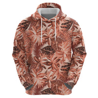 Hawaii Red Brown Tropical Leaves Hoodie - Polynesian Pride
