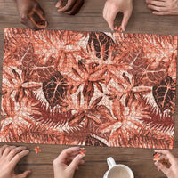 Hawaii Red Brown Tropical Leaves Puzzle LT01 - Polynesian Pride