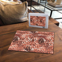 Hawaii Red Brown Tropical Leaves Puzzle LT01 - Polynesian Pride