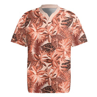 Hawaii Red Brown Tropical Leaves Rugby Jersey - Polynesian Pride