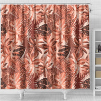 Hawaii Red Brown Tropical Leaves Shower Curtain - Polynesian Pride