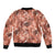Hawaii Red Brown Tropical Leaves Sleeve Zip Bomber Jacket - Polynesian Pride