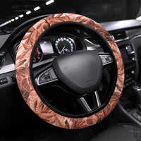 Hawaii Red Brown Tropical Leaves Steering Wheel Cover - Polynesian Pride