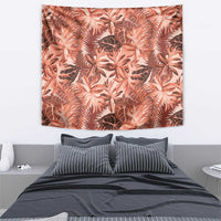 Hawaii Red Brown Tropical Leaves Tapestry - Polynesian Pride