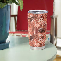 Hawaii Red Brown Tropical Leaves Tumbler Cup - Polynesian Pride