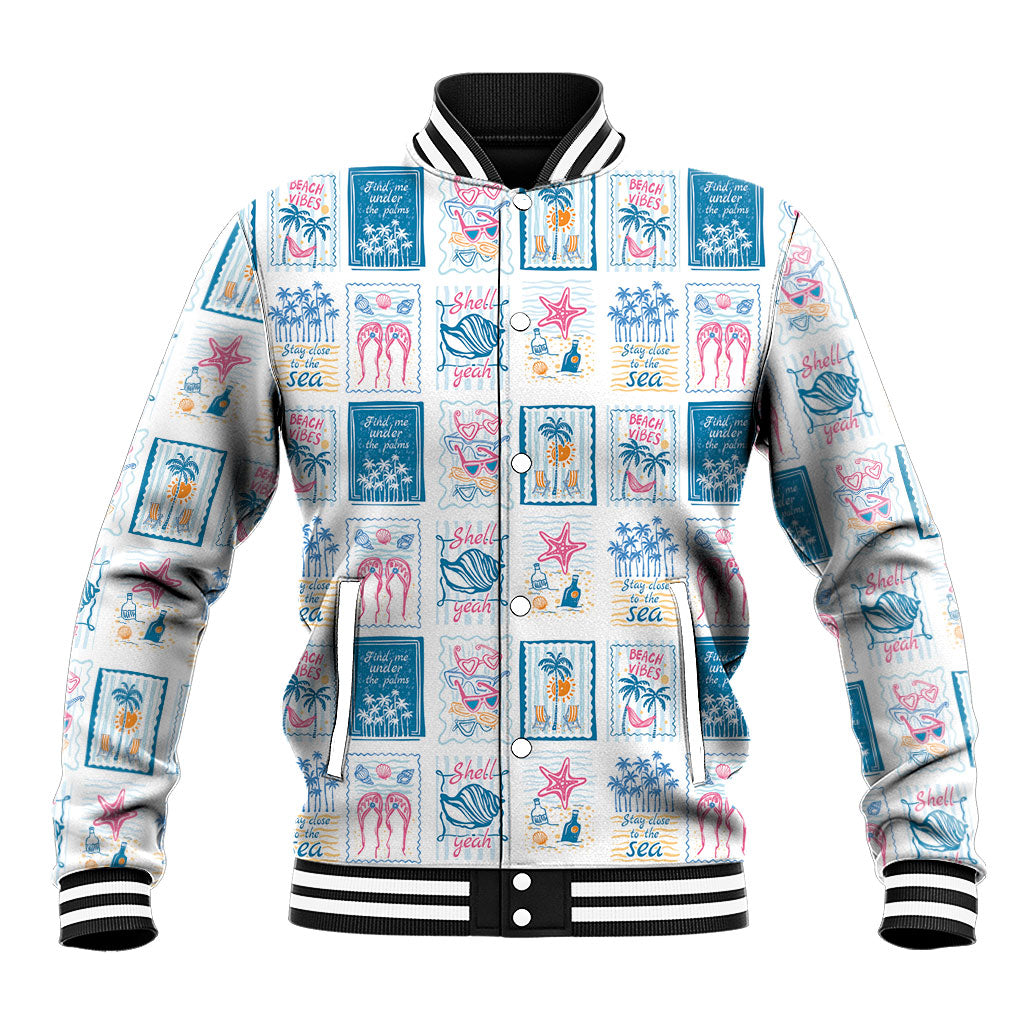 Hawaii Coastal Summer Postcard Baseball Jacket