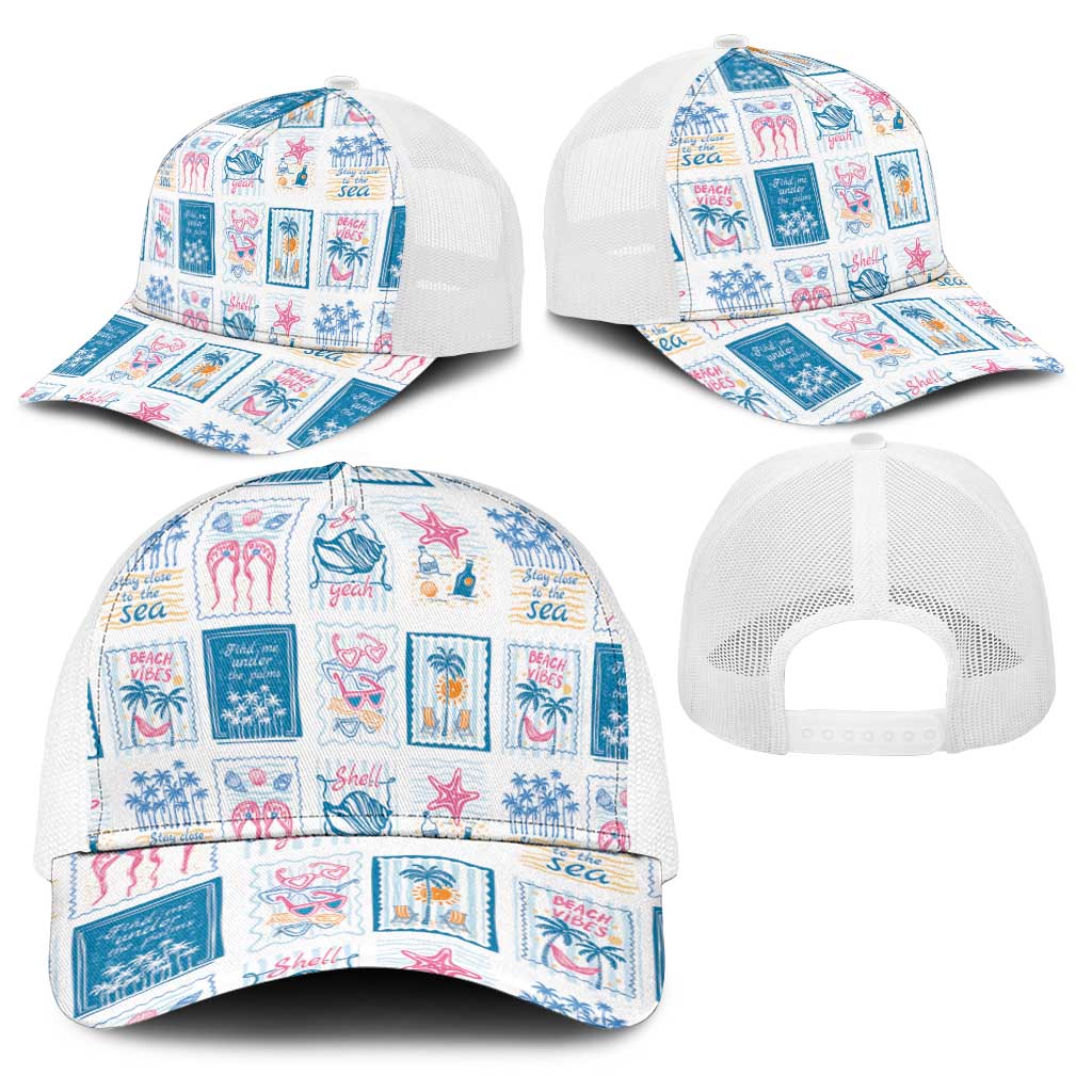 Hawaii Coastal Summer Postcard Baseball Net Cap
