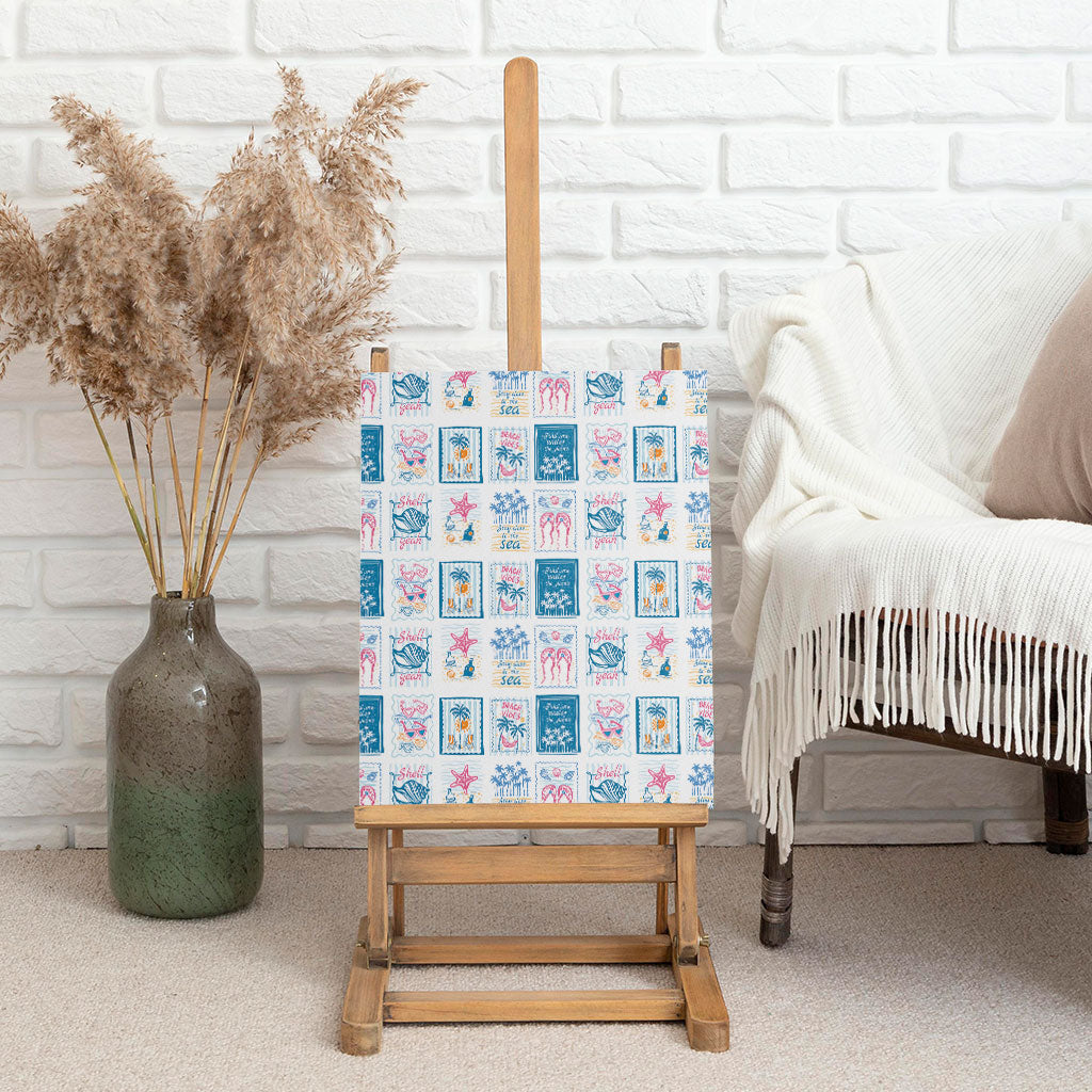 Hawaii Coastal Summer Postcard Canvas Wall Art