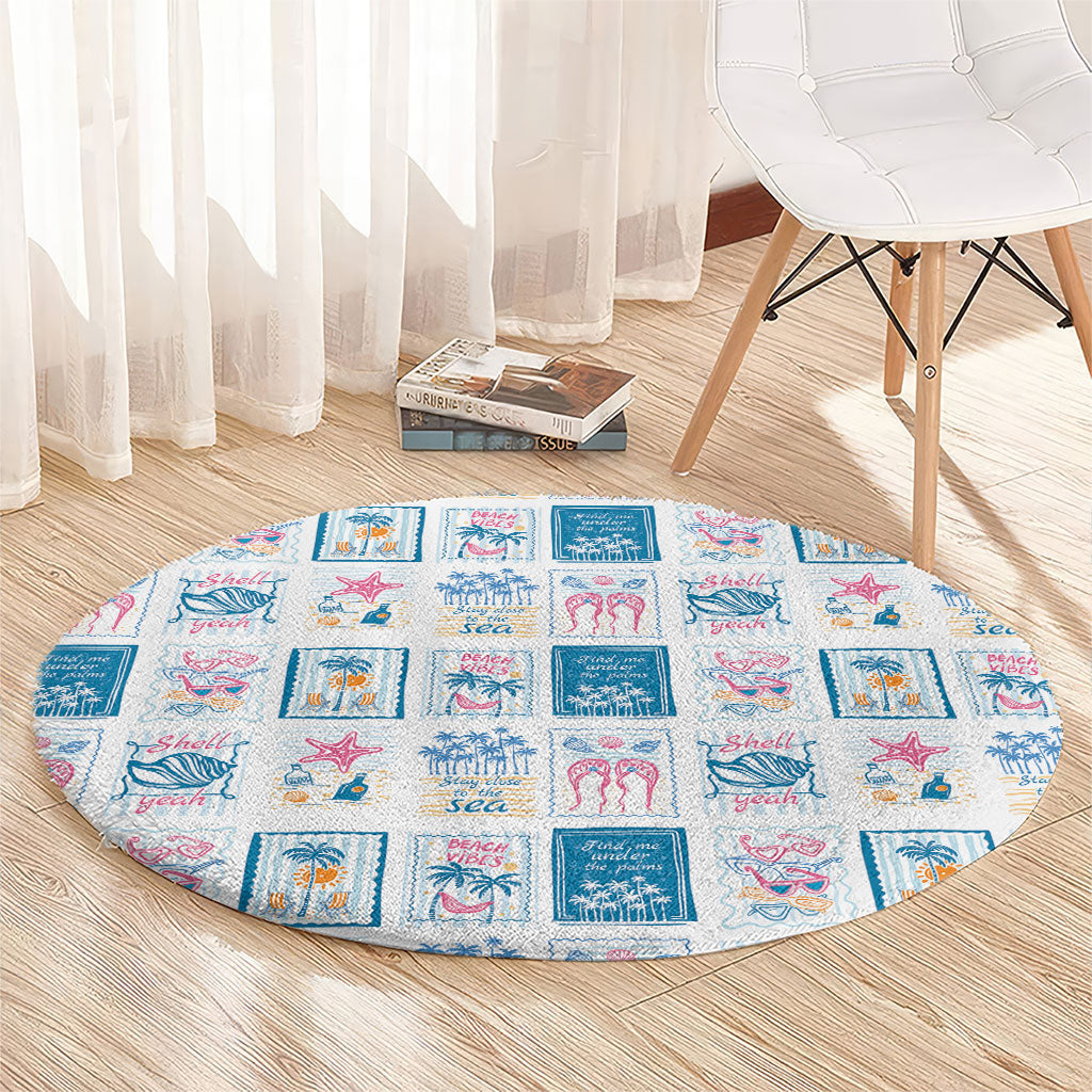 Hawaii Coastal Summer Postcard Round Carpet LT01 - Polynesian Pride
