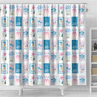 Hawaii Coastal Summer Postcard Shower Curtain