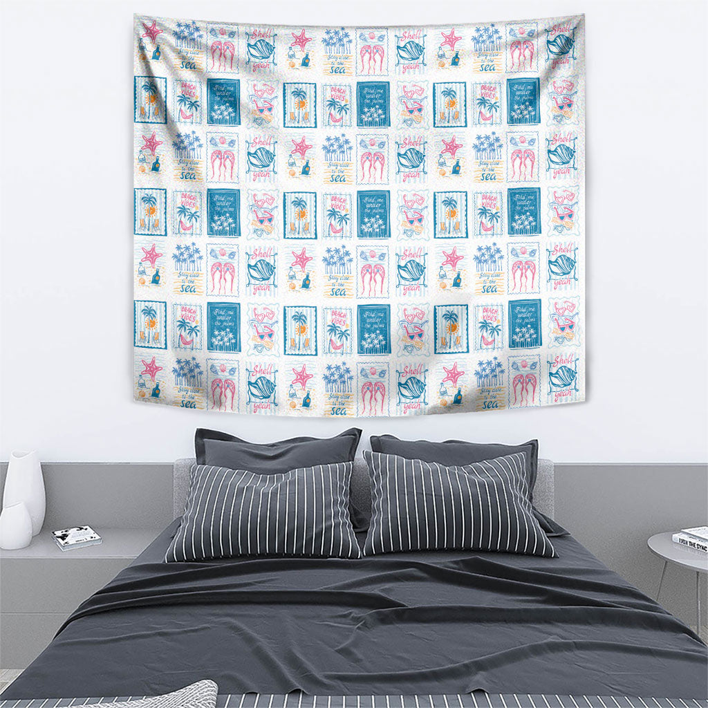 Hawaii Coastal Summer Postcard Tapestry