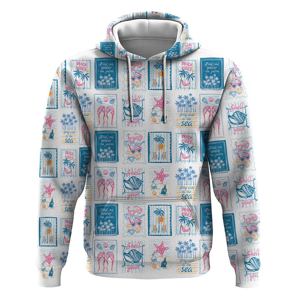 Hawaii Coastal Summer Postcard Zip Hoodie