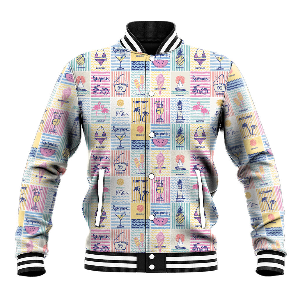 Aloha Summer Posters Grunge Textures Baseball Jacket