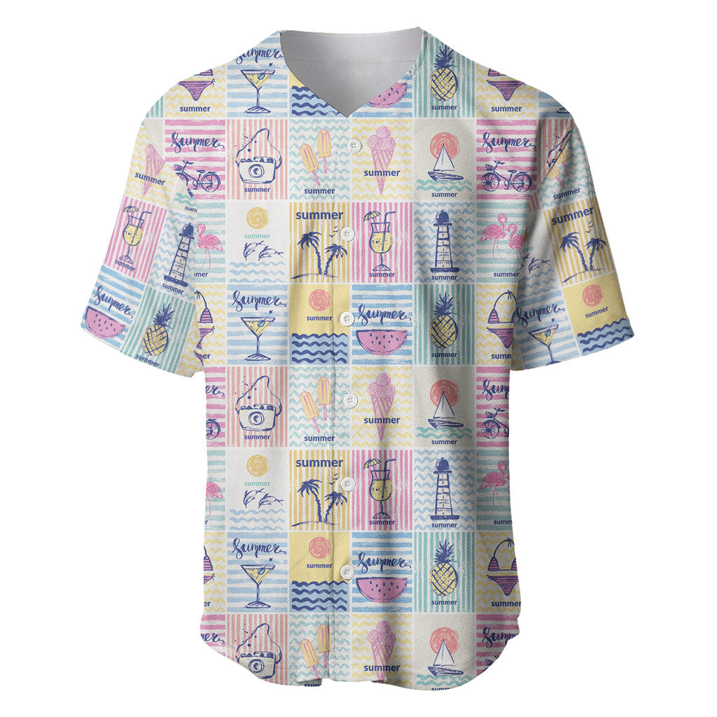 Aloha Summer Posters Grunge Textures Baseball Jersey LT01 Multicolor - Polynesian Pride