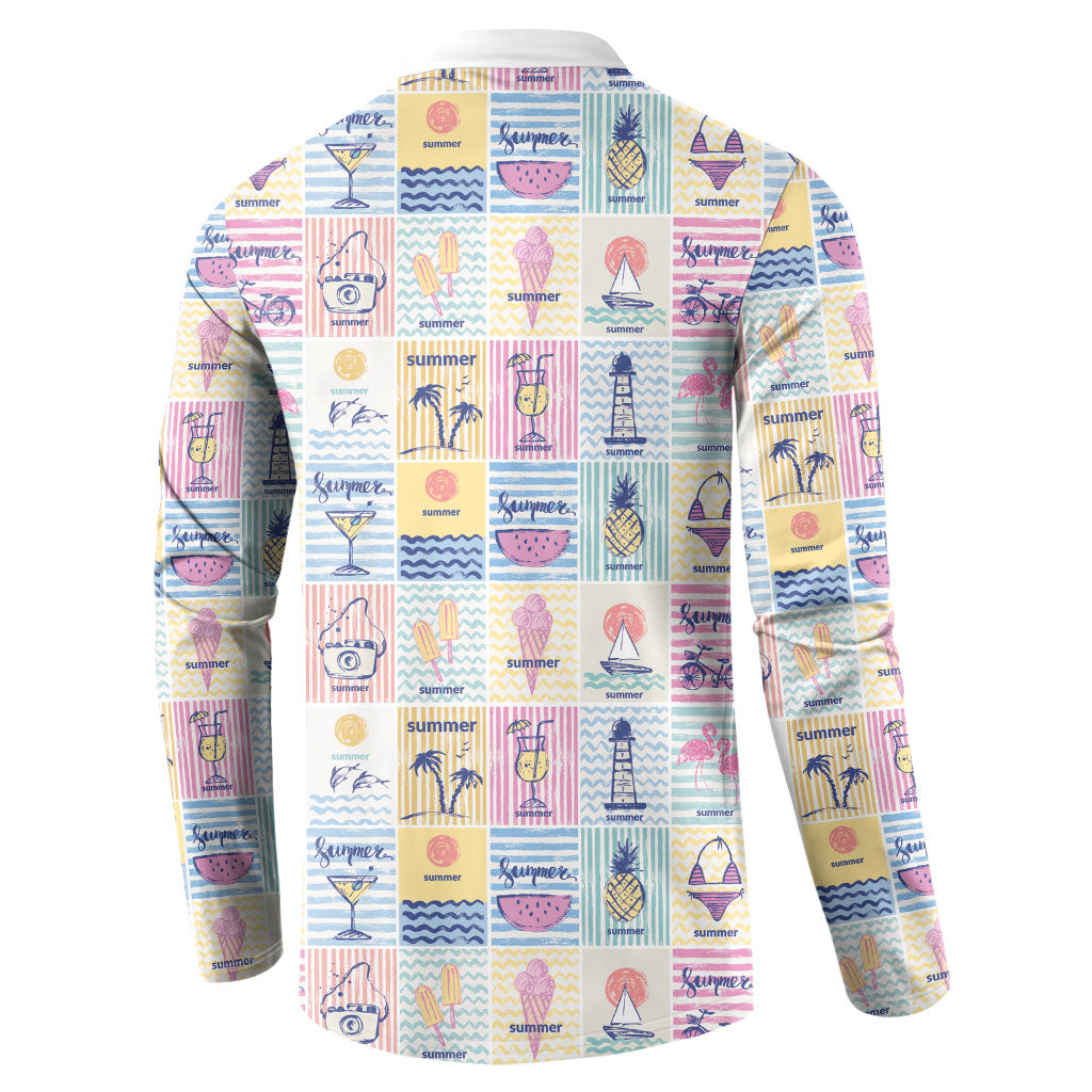 Aloha Summer Posters Grunge Textures Button Sweatshirt