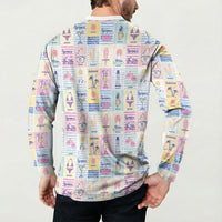 Aloha Summer Posters Grunge Textures Button Sweatshirt