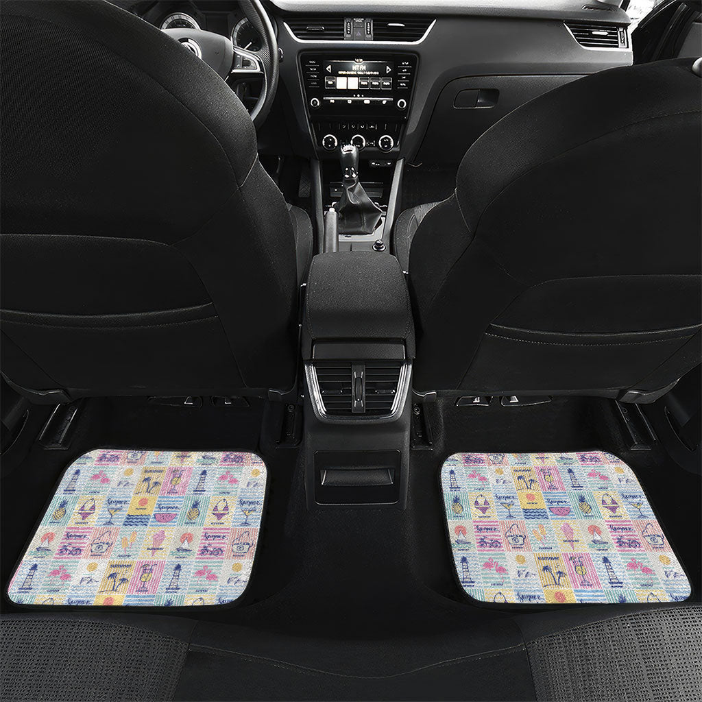 Aloha Summer Posters Grunge Textures Car Mats LT01 Set 2pcs - Back Multicolor - Polynesian Pride