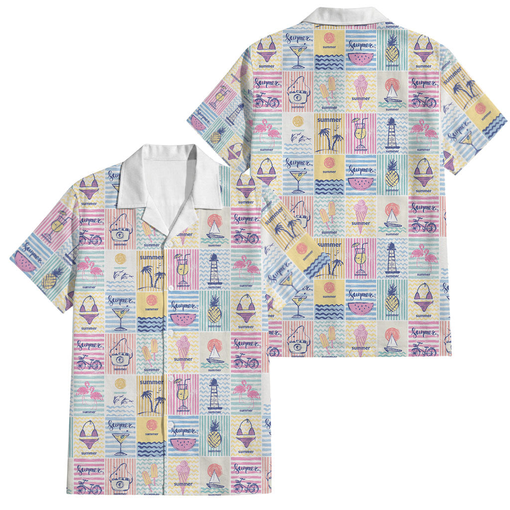 Aloha Summer Posters Grunge Textures Family Matching Off Shoulder Maxi Dress and Hawaiian Shirt