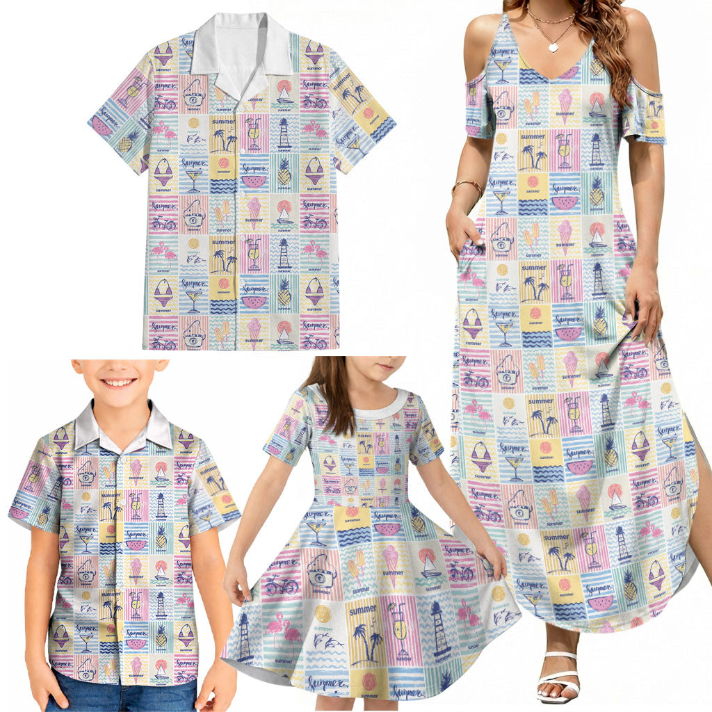 Aloha Summer Posters Grunge Textures Family Matching Summer Maxi Dress and Hawaiian Shirt LT01 - Polynesian Pride