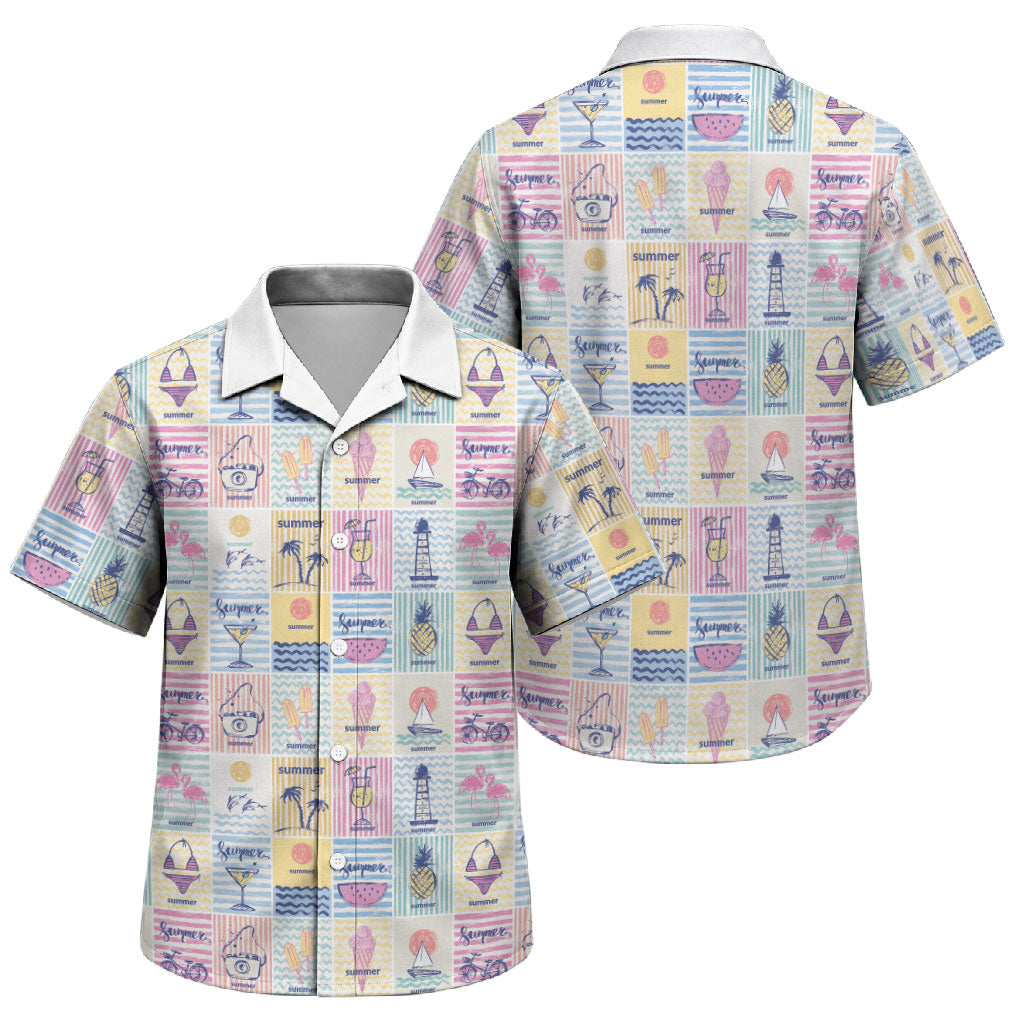 Aloha Summer Posters Grunge Textures Family Matching Tank Maxi Dress and Hawaiian Shirt