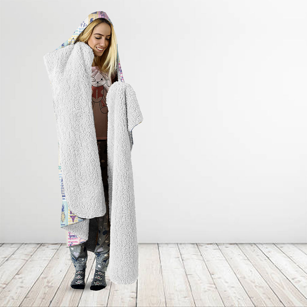 Aloha Summer Posters Grunge Textures Hooded Blanket