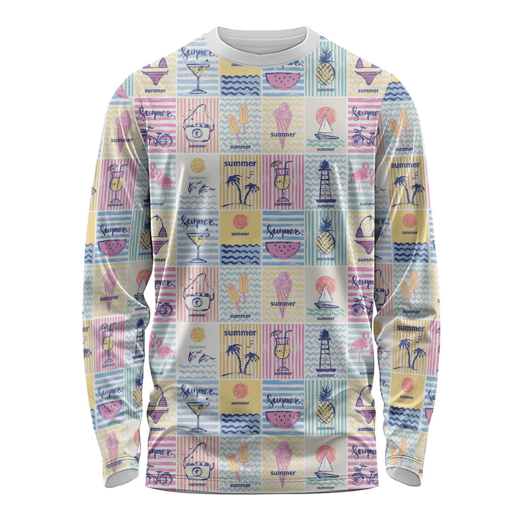 Aloha Summer Posters Grunge Textures Long Sleeve Shirt LT01 Unisex Multicolor - Polynesian Pride