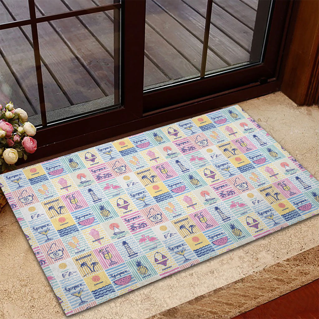 Aloha Summer Posters Grunge Textures Rubber Doormat