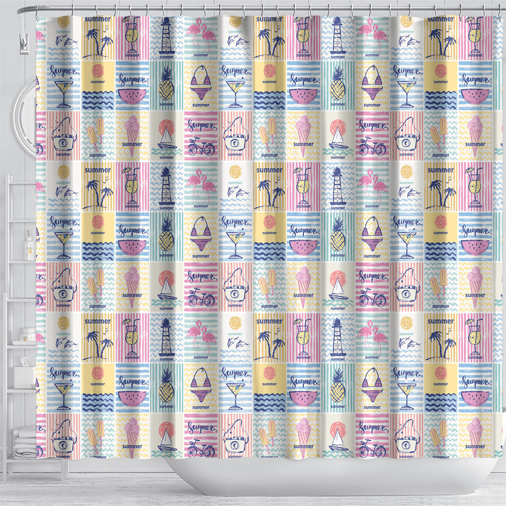 Aloha Summer Posters Grunge Textures Shower Curtain