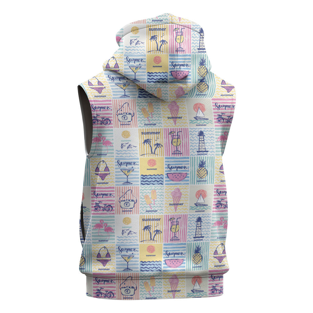 Aloha Summer Posters Grunge Textures Sleeveless Zip Hoodie