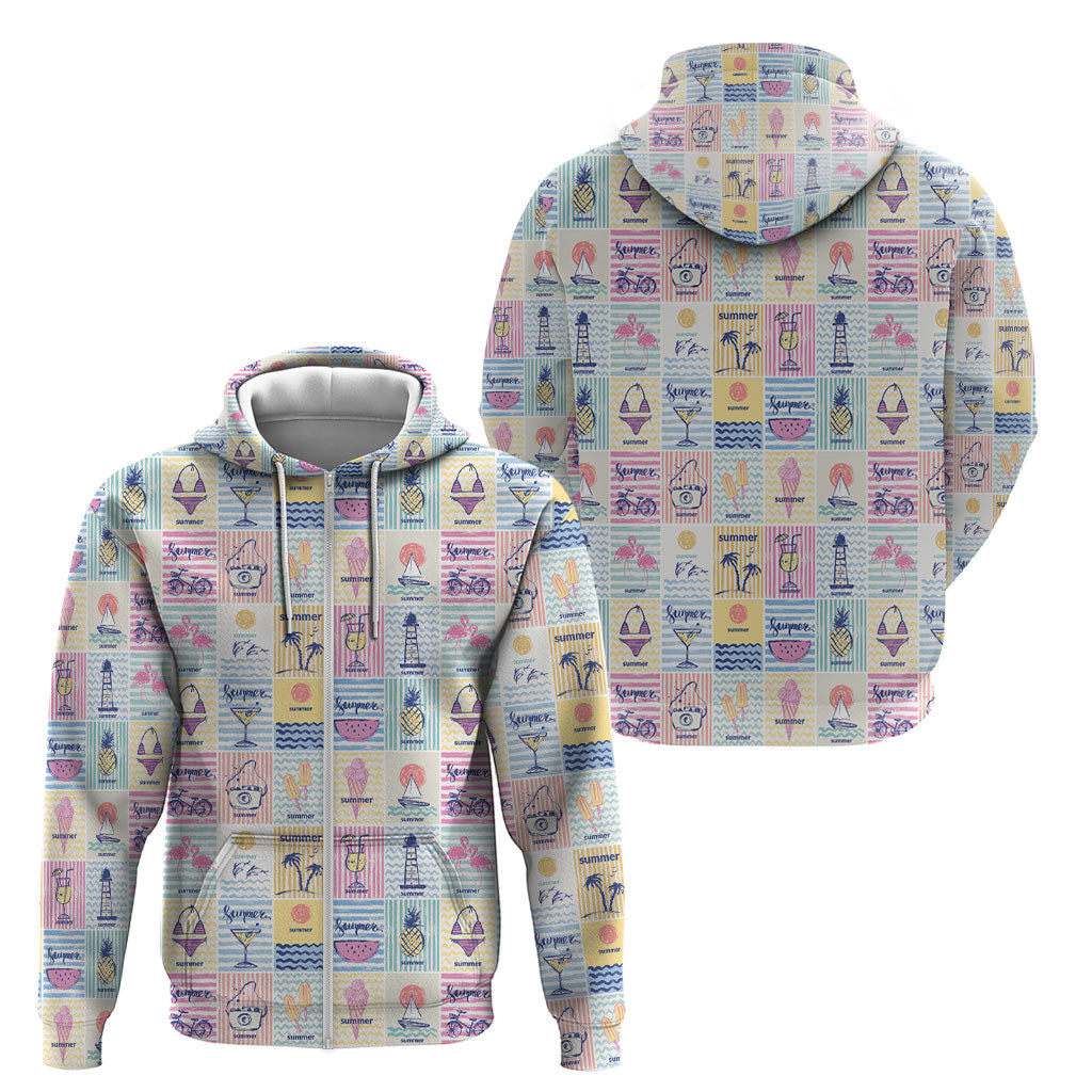 Aloha Summer Posters Grunge Textures Zip Hoodie