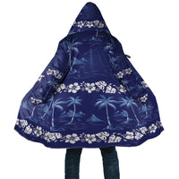Blue Hawaii Palm Tree Hibiscus Cloak Fantasy Summer Vibe