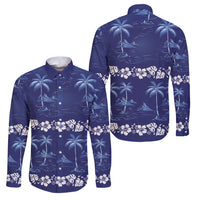 Blue Hawaii Palm Tree Hibiscus Family Matching Mermaid Dress and Hawaiian Shirt Fantasy Summer Vibe