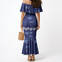 Blue Hawaii Palm Tree Hibiscus Mermaid Dress Fantasy Summer Vibe LT01 - Polynesian Pride
