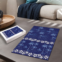 Blue Hawaii Palm Tree Hibiscus Puzzle Fantasy Summer Vibe
