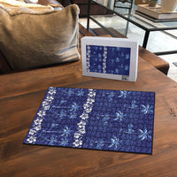 Blue Hawaii Palm Tree Hibiscus Puzzle Fantasy Summer Vibe