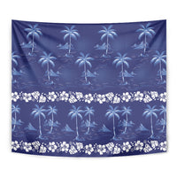 Blue Hawaii Palm Tree Hibiscus Tapestry Fantasy Summer Vibe LT01 - Polynesian Pride