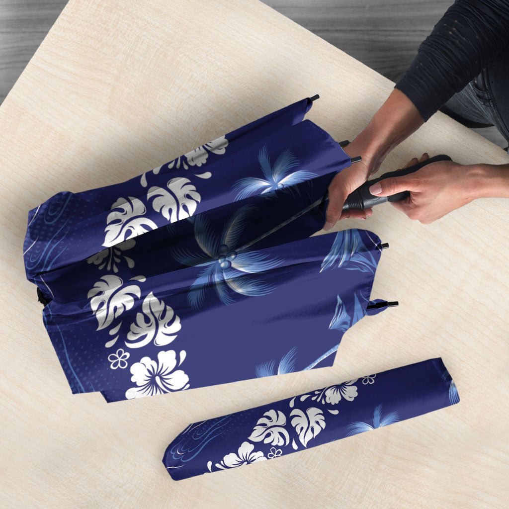 Blue Hawaii Palm Tree Hibiscus Umbrella Fantasy Summer Vibe LT01 - Polynesian Pride