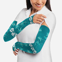 Cyan Hawaii Palm Tree Hibiscus Arm Sleeves Fantasy Summer Vibe LT01 - Polynesian Pride