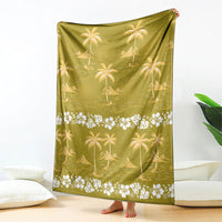 Yellow Hawaii Palm Tree Hibiscus Blanket Fantasy Summer Vibe LT01 - Polynesian Pride