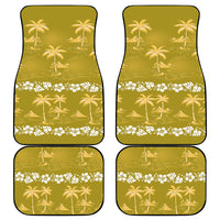 Yellow Hawaii Palm Tree Hibiscus Car Mats Fantasy Summer Vibe LT01 - Polynesian Pride