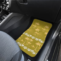 Yellow Hawaii Palm Tree Hibiscus Car Mats Fantasy Summer Vibe LT01 - Polynesian Pride