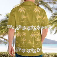 Yellow Hawaii Palm Tree Hibiscus Hawaiian Shirt Fantasy Summer Vibe LT01 - Polynesian Pride