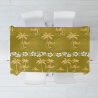 Yellow Hawaii Palm Tree Hibiscus Tablecloth Fantasy Summer Vibe LT01 Yellow - Polynesian Pride