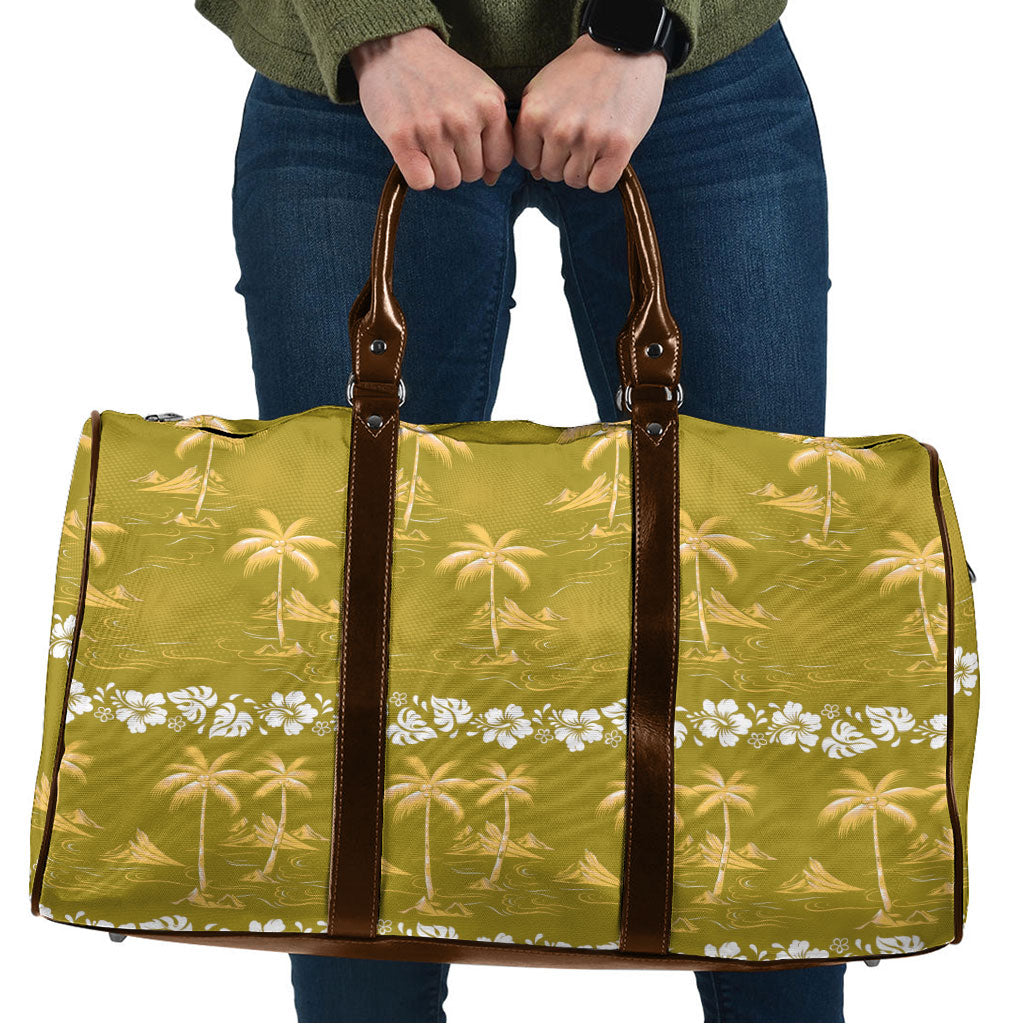 Yellow Hawaii Palm Tree Hibiscus Travel Bag Fantasy Summer Vibe LT01 Yellow - Polynesian Pride